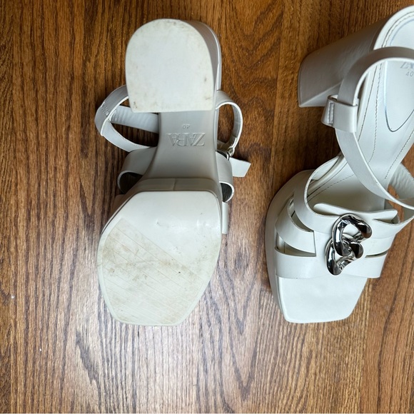 Zara Strappy chunky platform heeled sandal size 9us - Picture 8 of 8